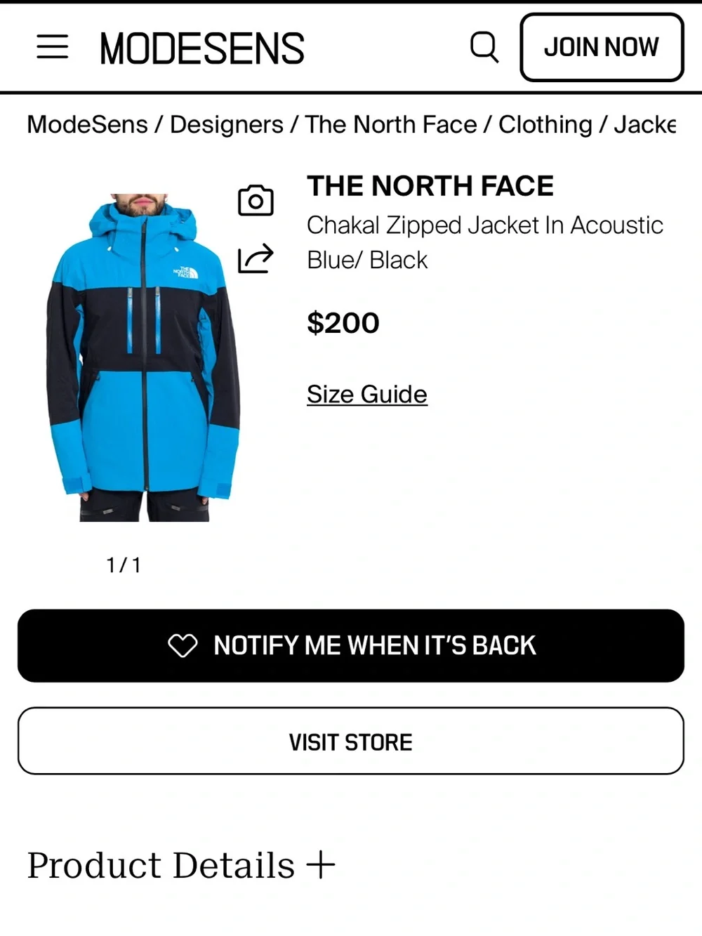The North Face Blue and Black Men’s Chakal Jacket